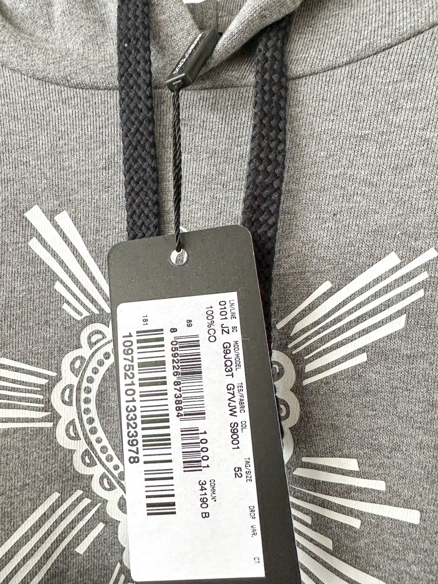 Dolce And Gabbana Grey Heart Crest Men's Hoodie - Imagen 9