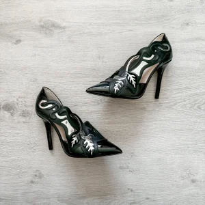 Christopher Kane Black Silver Detail Pointed Toe High Heels