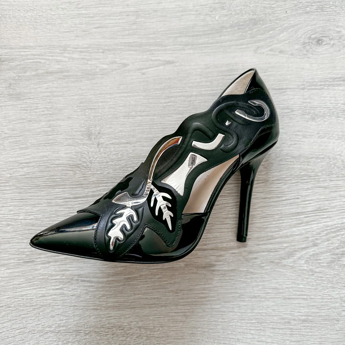 Christopher Kane Black Silver Detail Pointed Toe High Heels - Imagen 6
