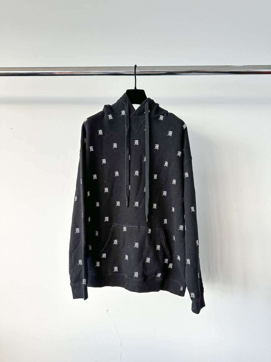 R13 Japanese Fabric Black Embroidered Hoodie - Imagen 2