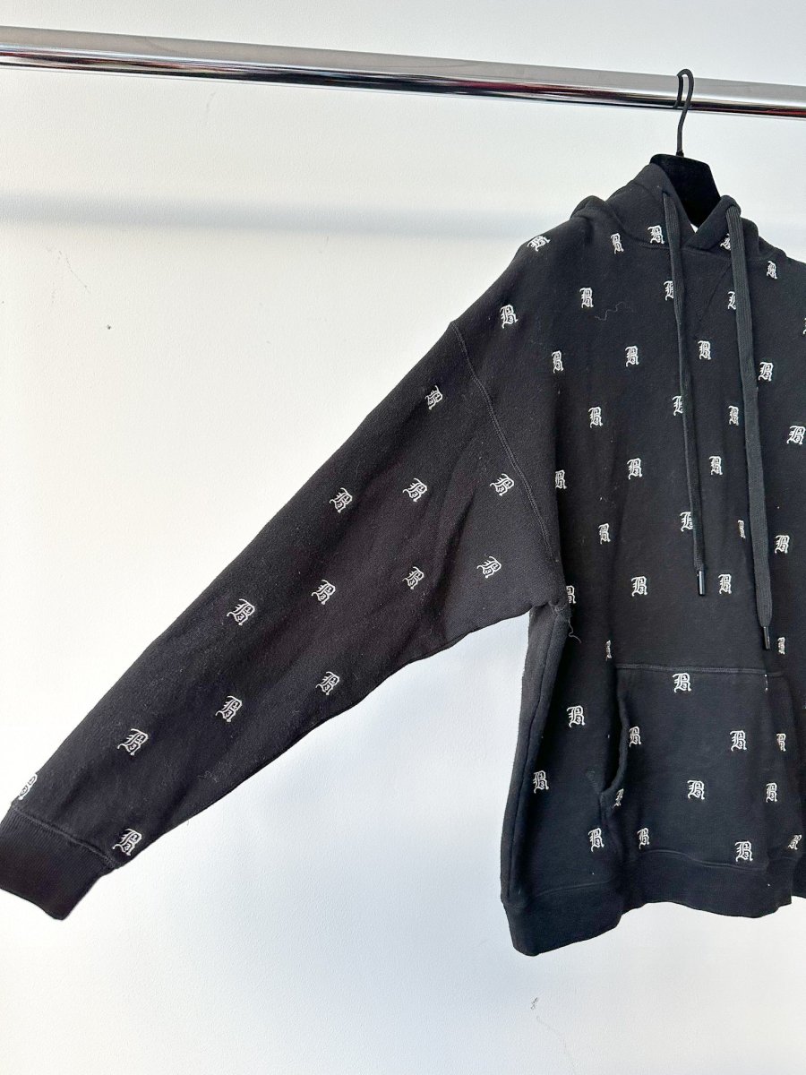 R13 Japanese Fabric Black Embroidered Hoodie - Imagen 3