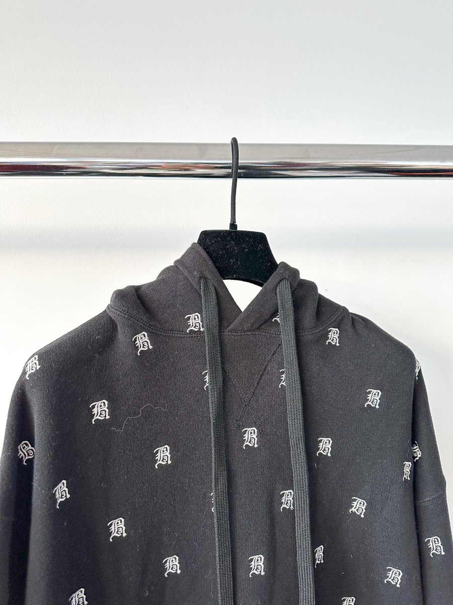 R13 Japanese Fabric Black Embroidered Hoodie - Imagen 4