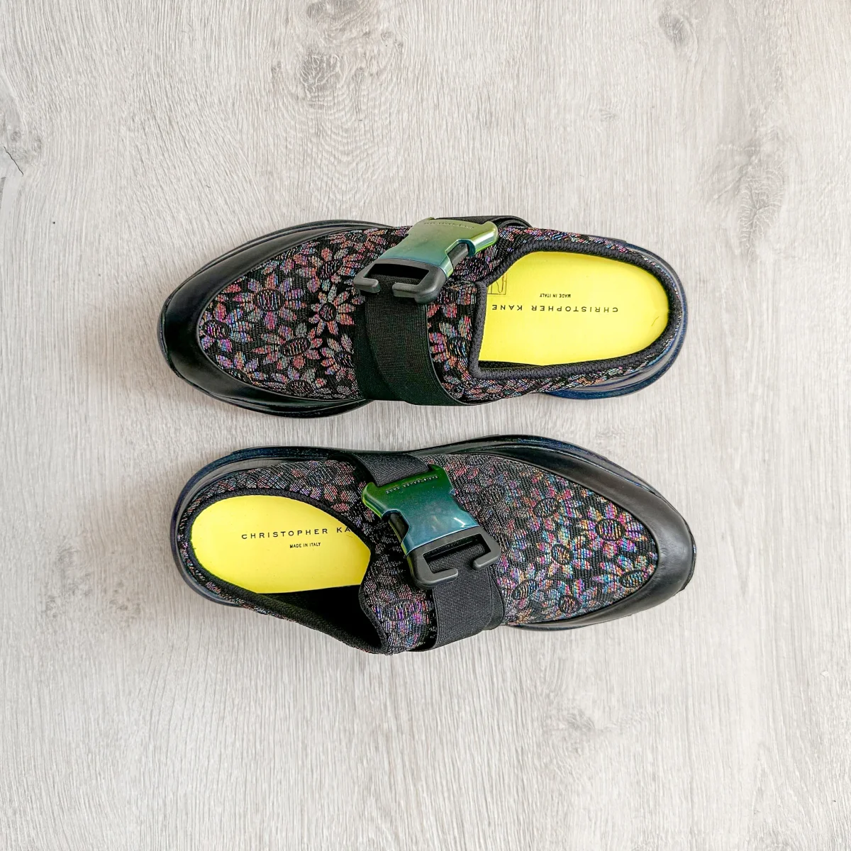 Christopher Kane Floral Jacquard Lurex Slip On Trainers Sneakers