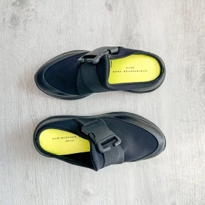 Christopher Kane Black Safety Buckle Slip On Trainers Sneakers