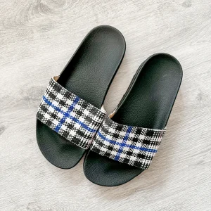 Christopher Kane Gingham Check Print Detail Slip On Slippers Slides