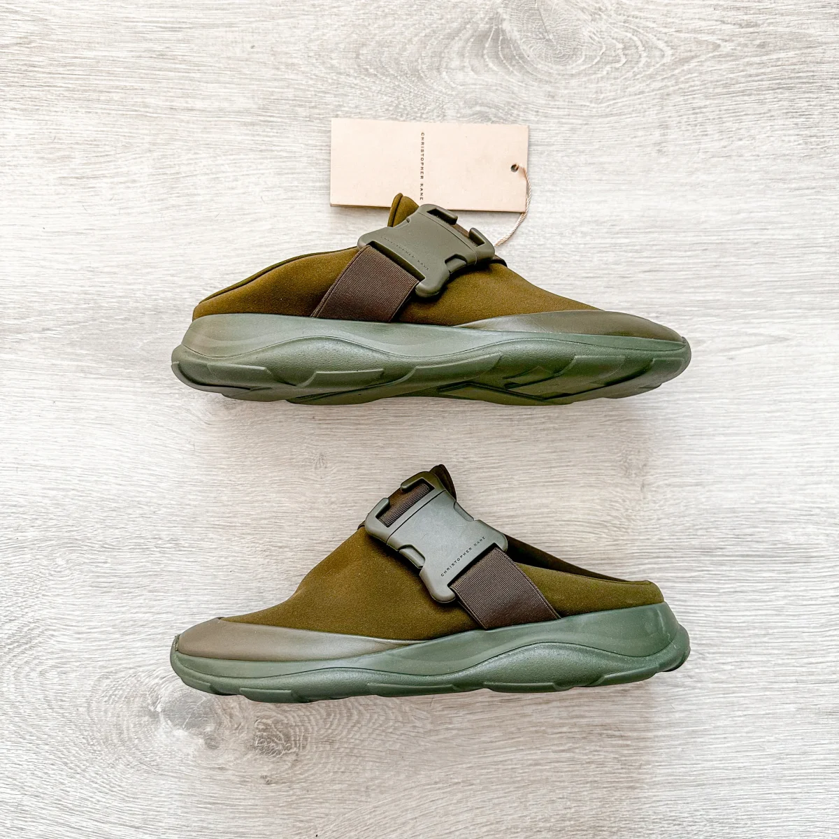 Christopher Kane Khaki Green Safety Buckle Trainers Sneakers Slides - Imagen 4
