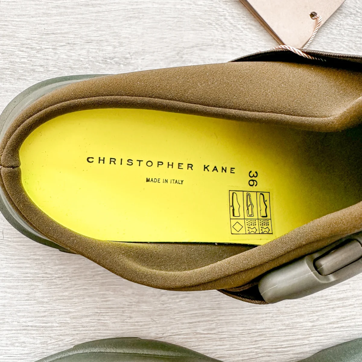 Christopher Kane Khaki Green Safety Buckle Trainers Sneakers Slides - Imagen 8