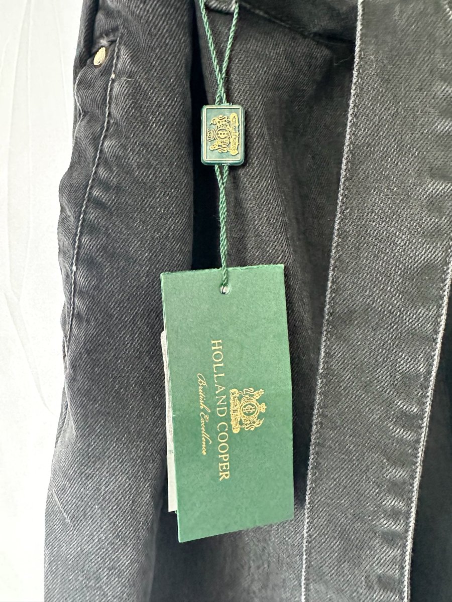 Holland Cooper Denim Gold Button Detail Jumpsuit in Washed Black - Imagen 9