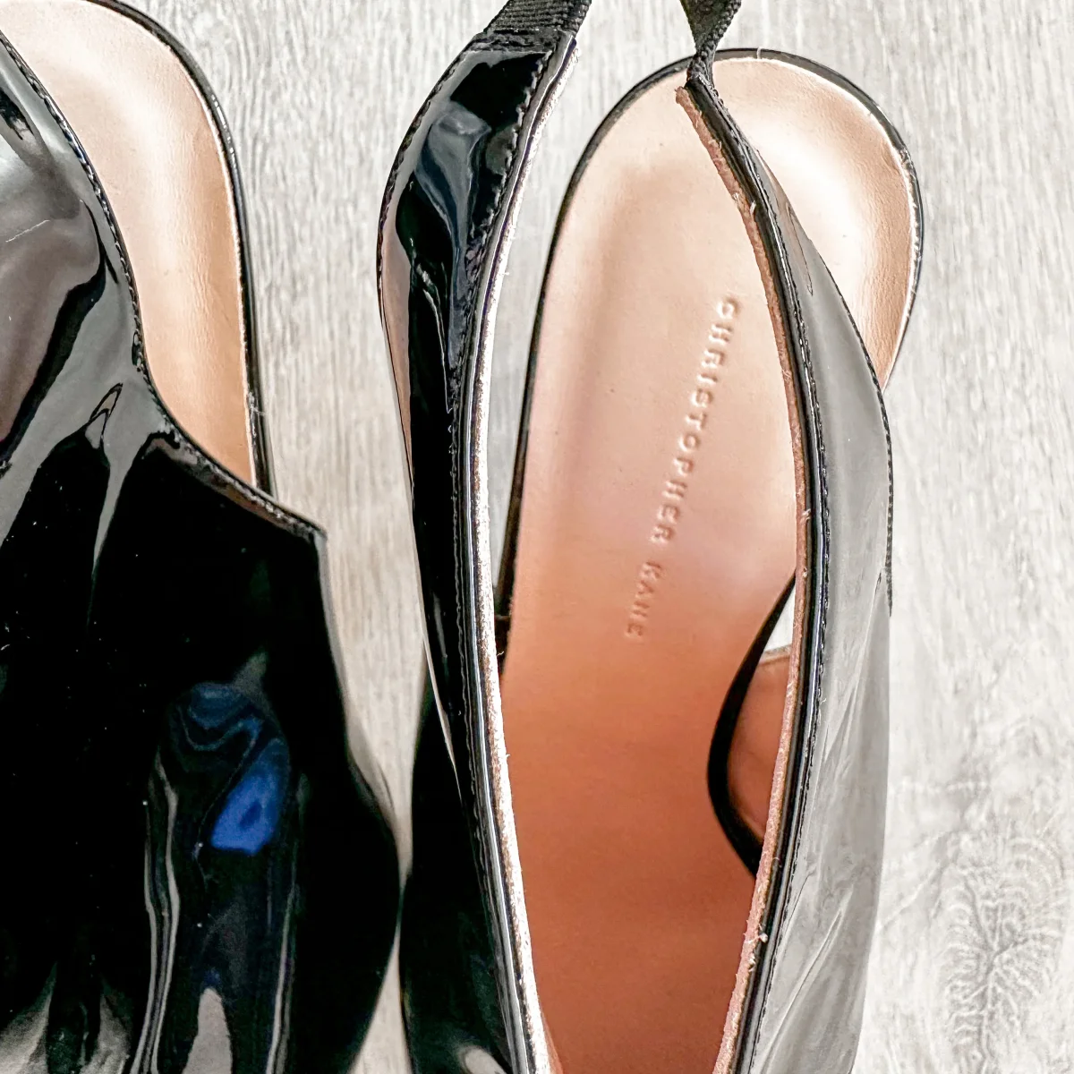 Christopher Kane Black Patent Leather Slingback Pointed Toe Mules - Imagen 5