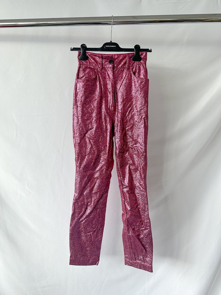 Dolce And Gabbana Pink Glitter Shimmer Sparkly Trousers