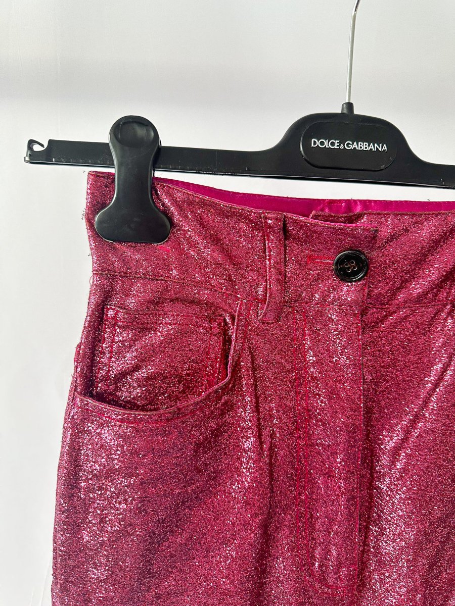Dolce And Gabbana Pink Glitter Shimmer Sparkly Trousers - Imagen 6