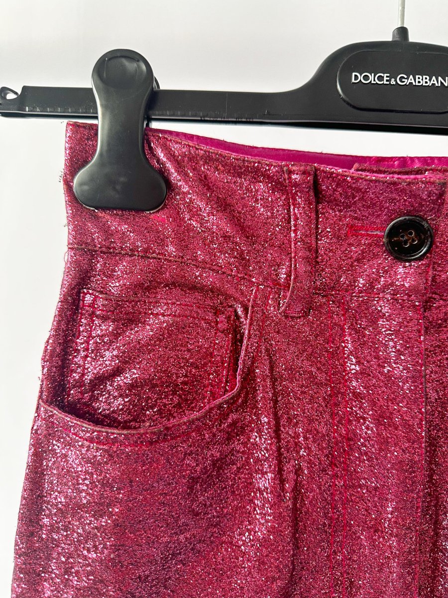 Dolce And Gabbana Pink Glitter Shimmer Sparkly Trousers - Imagen 7