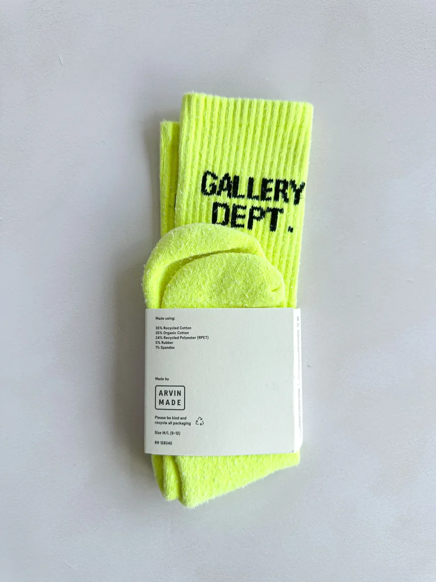 Gallery Dept. Long Crew Neon Lime Socks - Imagen 4