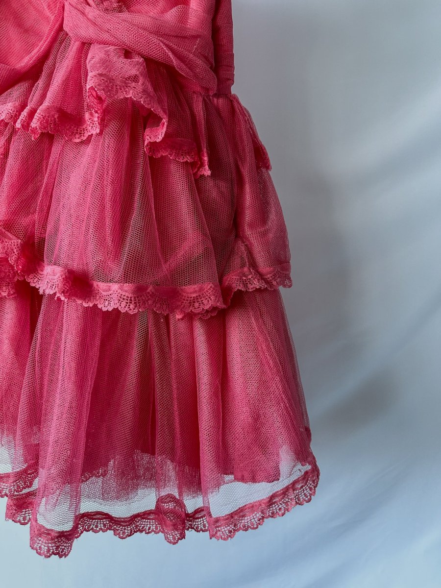Love Shack Fancy Pink Ruffle V-Neck Zorina Mini Dress - Imagen 5