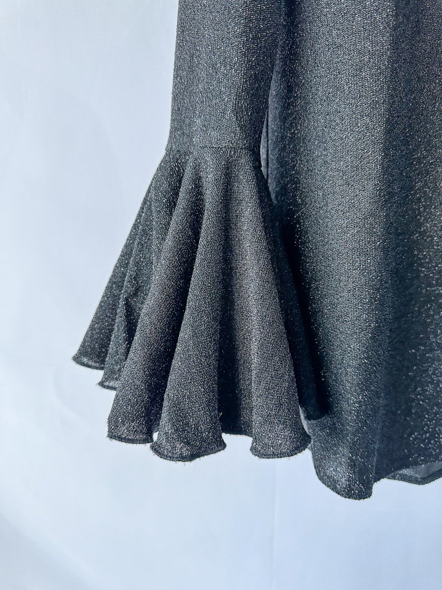 Sleeper Black Lurex Sparkly Long Sleeve Top Blouse - Imagen 3