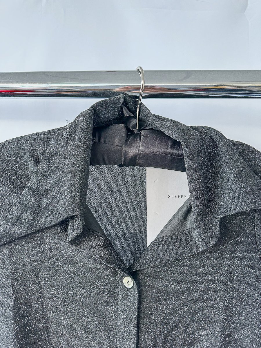 Sleeper Black Lurex Sparkly Long Sleeve Top Blouse - Imagen 5
