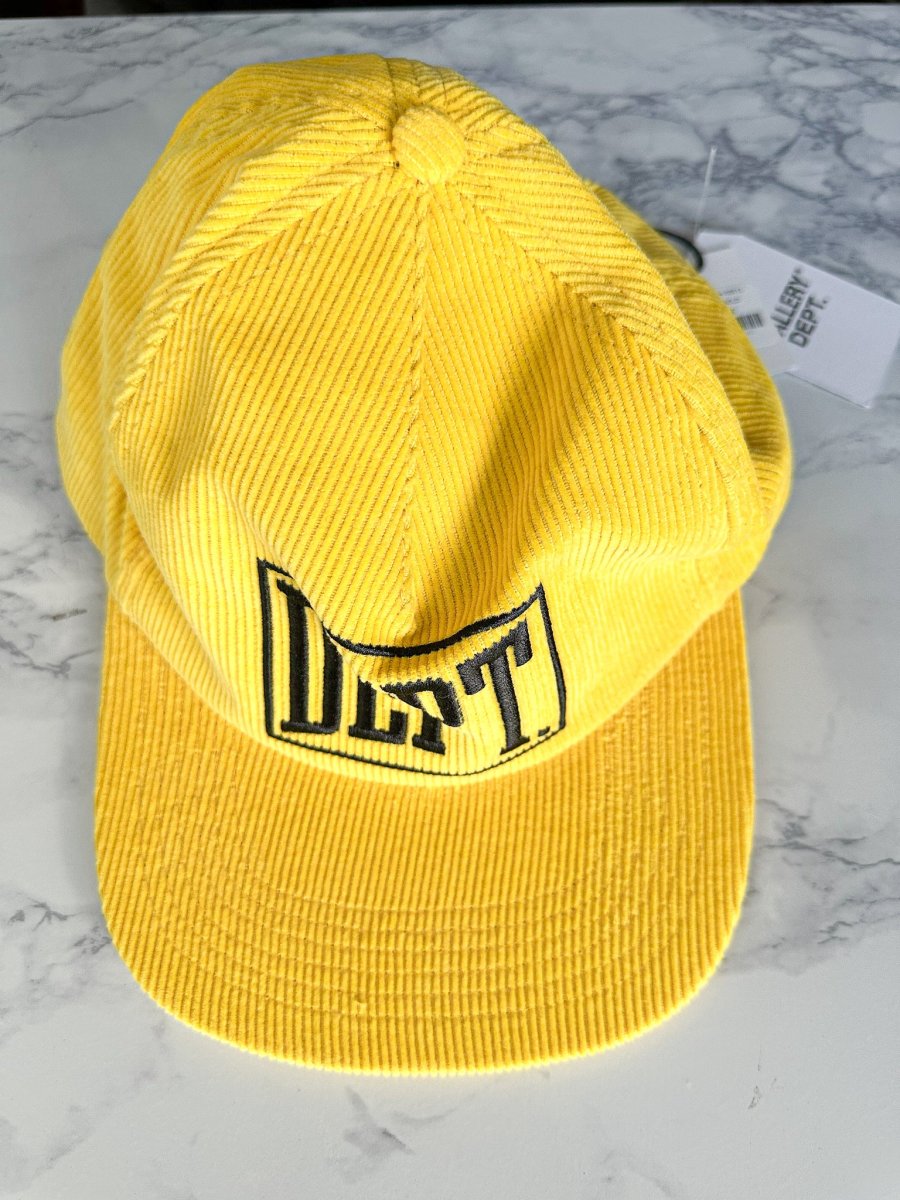 Gallery Dept. Mens Gym Logo Corduroy Yellow Baseball Cap - Imagen 4