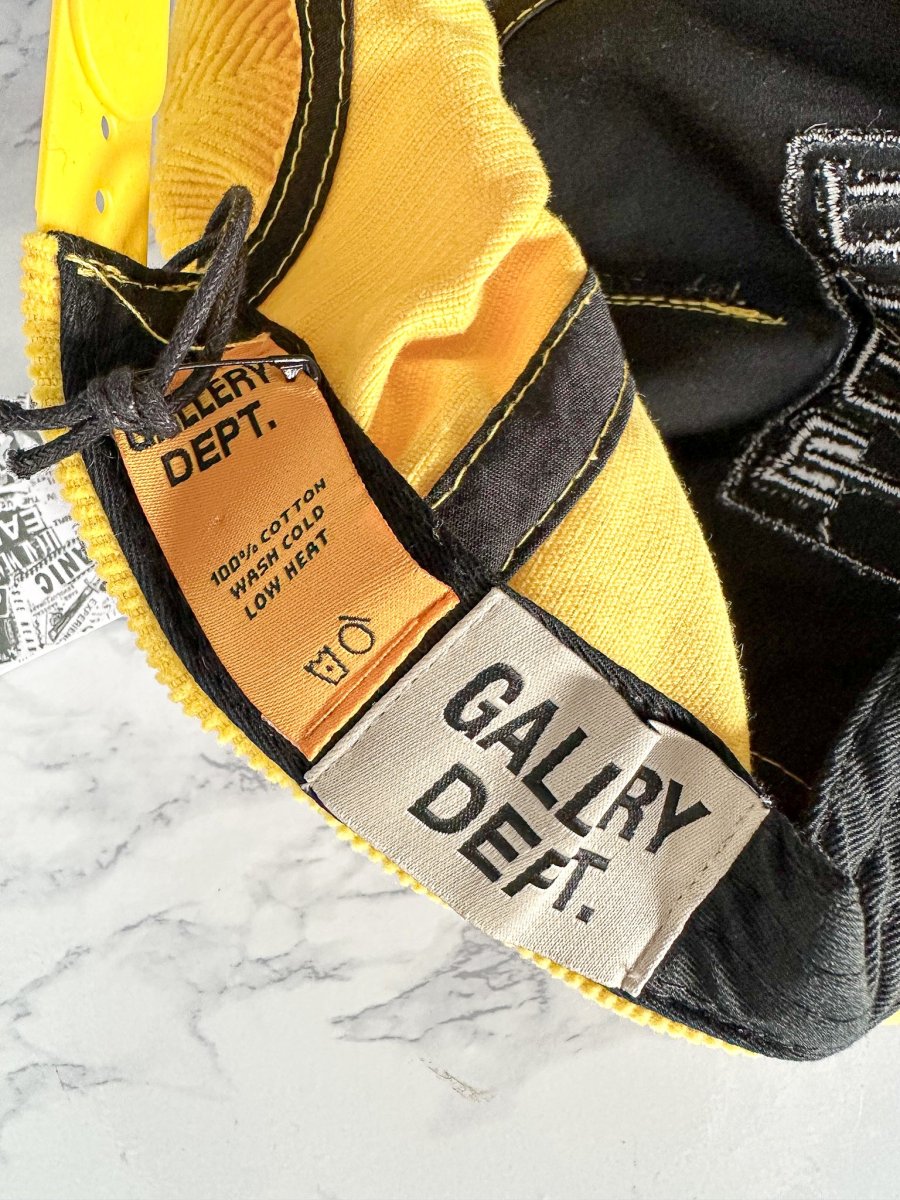 Gallery Dept. Mens Gym Logo Corduroy Yellow Baseball Cap - Imagen 7
