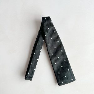 Drake's Black White Spotted Bowtie