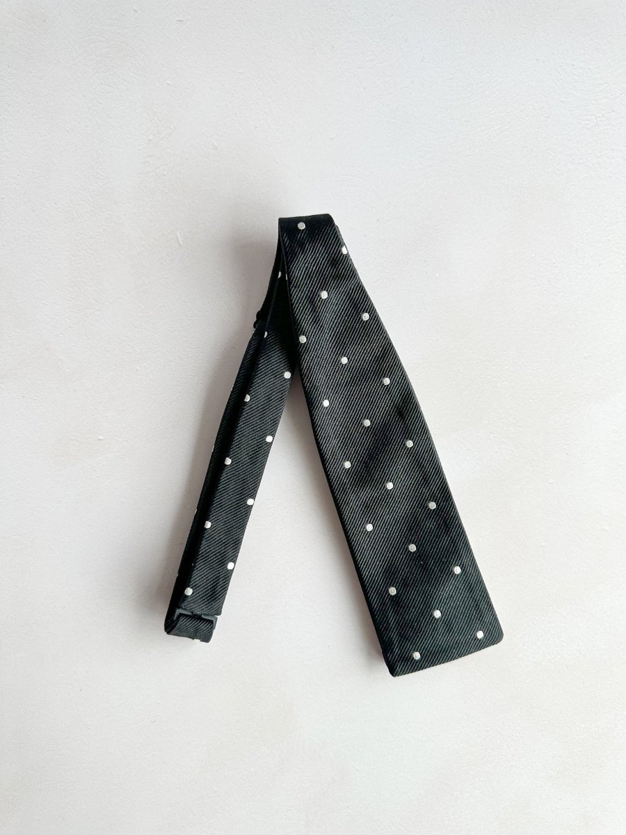 Drake's Black White Spotted Bowtie