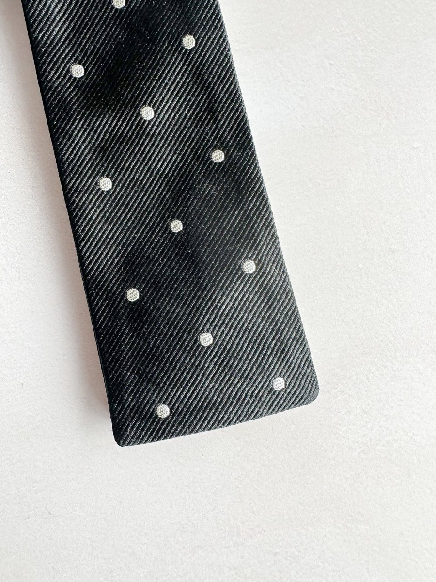 Drake's Black White Spotted Bowtie - Imagen 3