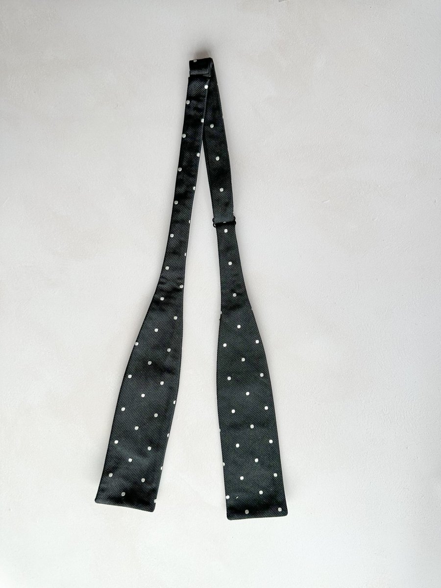 Drake's Black White Spotted Bowtie - Imagen 4