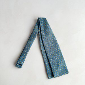 Drake's Blue Circle Print Bowtie