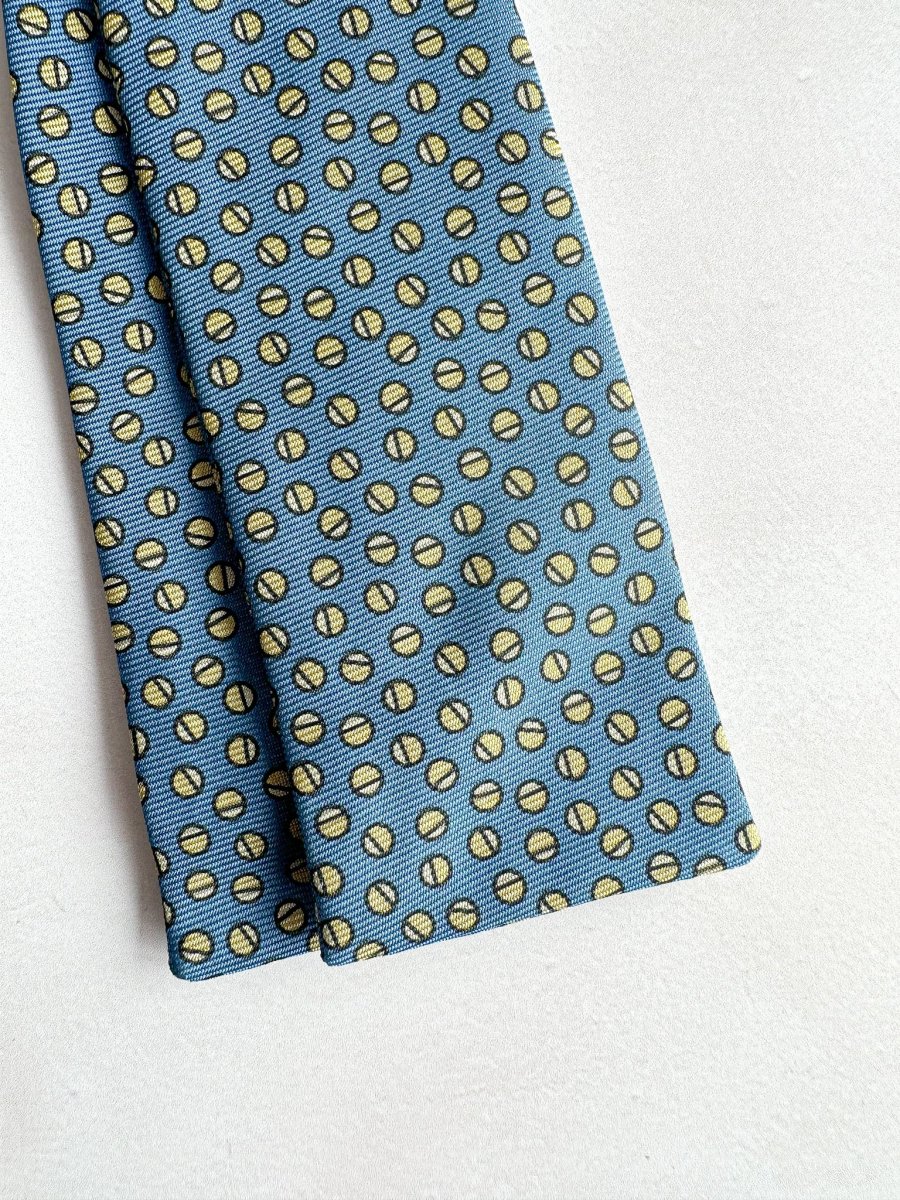 Drake's Blue Circle Print Bowtie - Imagen 4