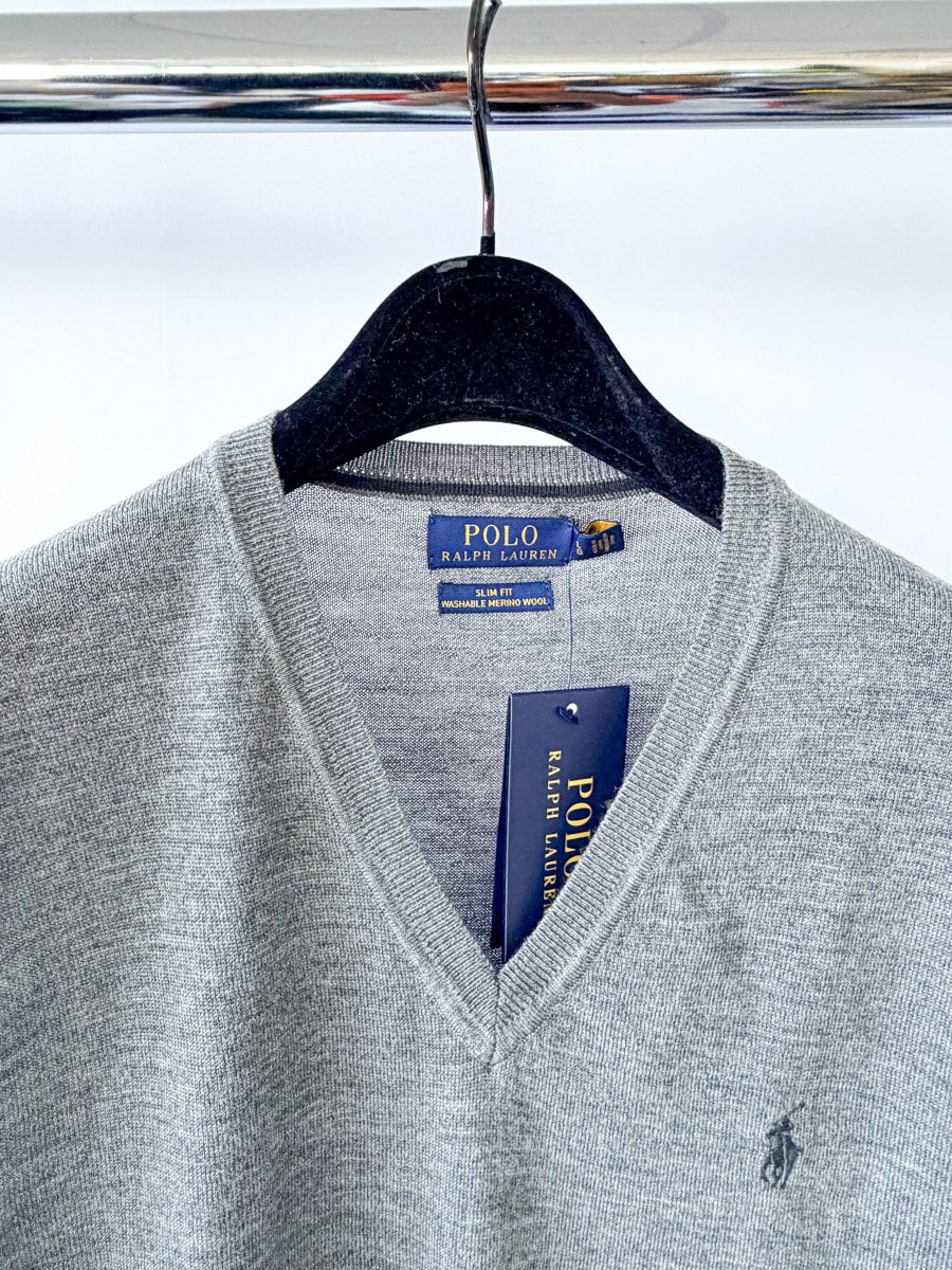Ralph Lauren Polo Grey Merino Vest Jumper - Imagen 6