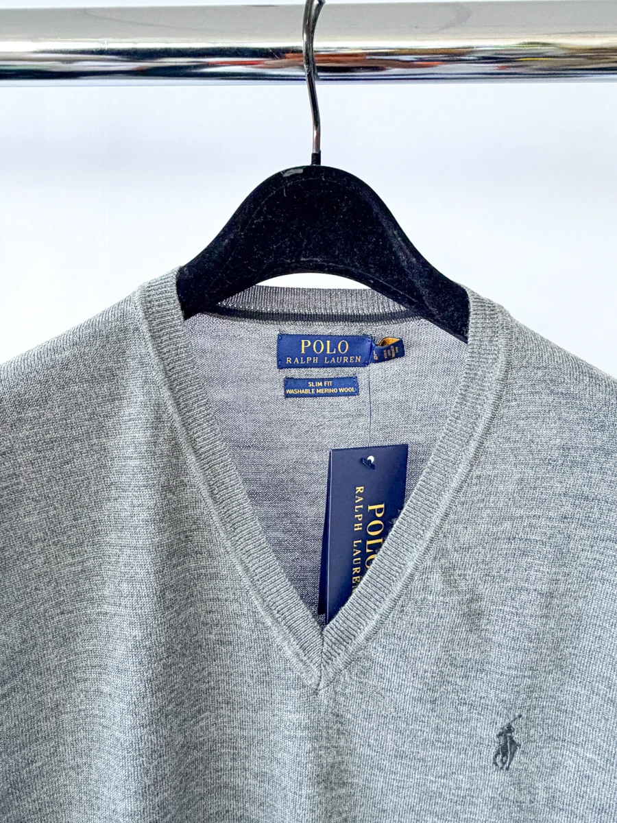 Ralph Lauren Polo Grey Merino Vest Jumper - Imagen 4