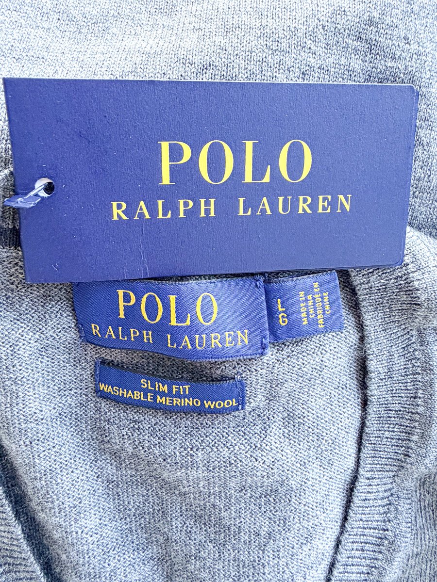 Ralph Lauren Polo Grey Merino Vest Jumper - Imagen 8