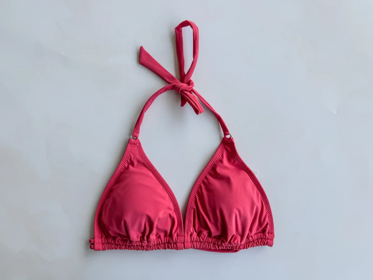 Pain De Sucre Blush Pink Halterneck Tie Bikini Top in Helia - Imagen 5