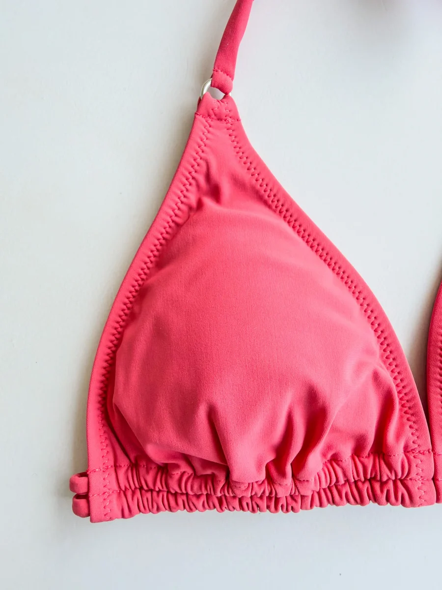 Pain De Sucre Blush Pink Halterneck Tie Bikini Top in Helia - Imagen 6