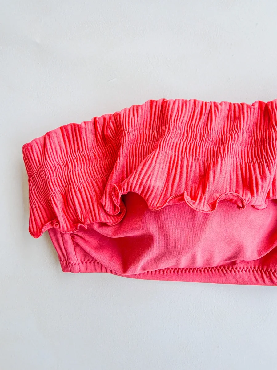 Pain De Sucre Blush Pink Ruffle Bikini Top in Chloris - Imagen 8