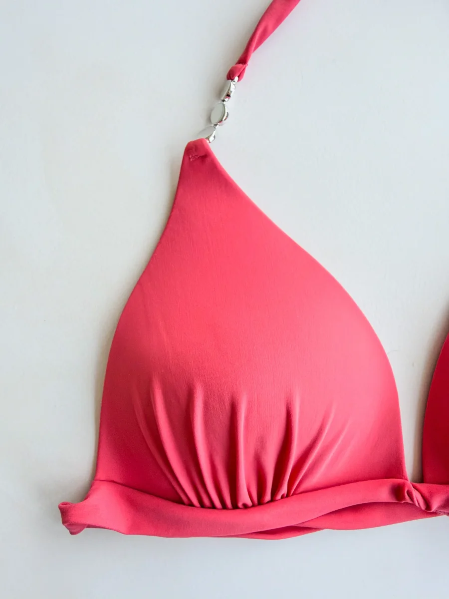 Pain De Sucre Pink Jewel Detail Bikini Top in Elan - Imagen 5