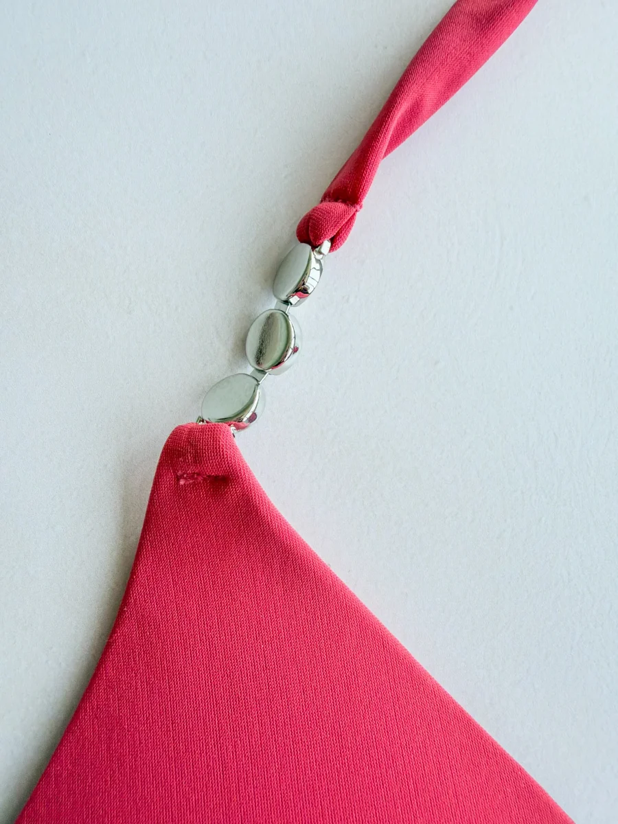 Pain De Sucre Pink Jewel Detail Bikini Top in Elan - Imagen 4