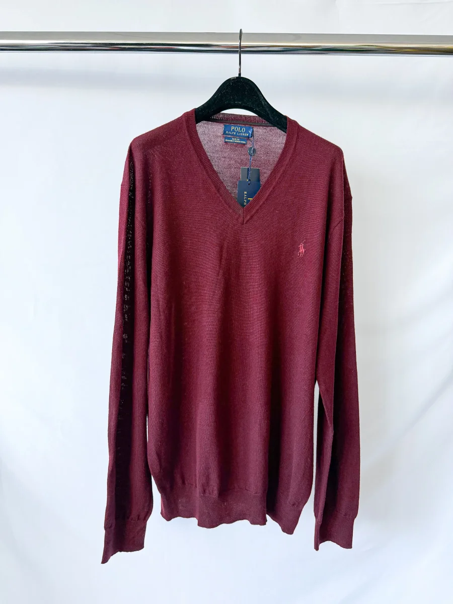 Ralph Lauren Polo Burgundy Merino Jumper - Imagen 2