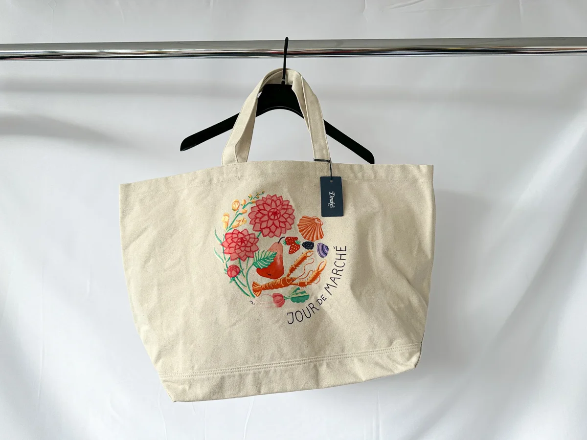 Drake's Ecru Extra Large Tote Bag Andreotti & Baribeaud Jour De Marche - Imagen 4
