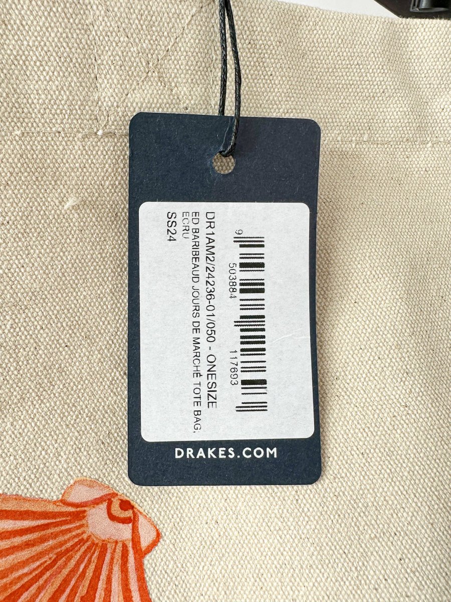 Drake's Ecru Extra Large Tote Bag Andreotti & Baribeaud Jour De Marche - Imagen 6