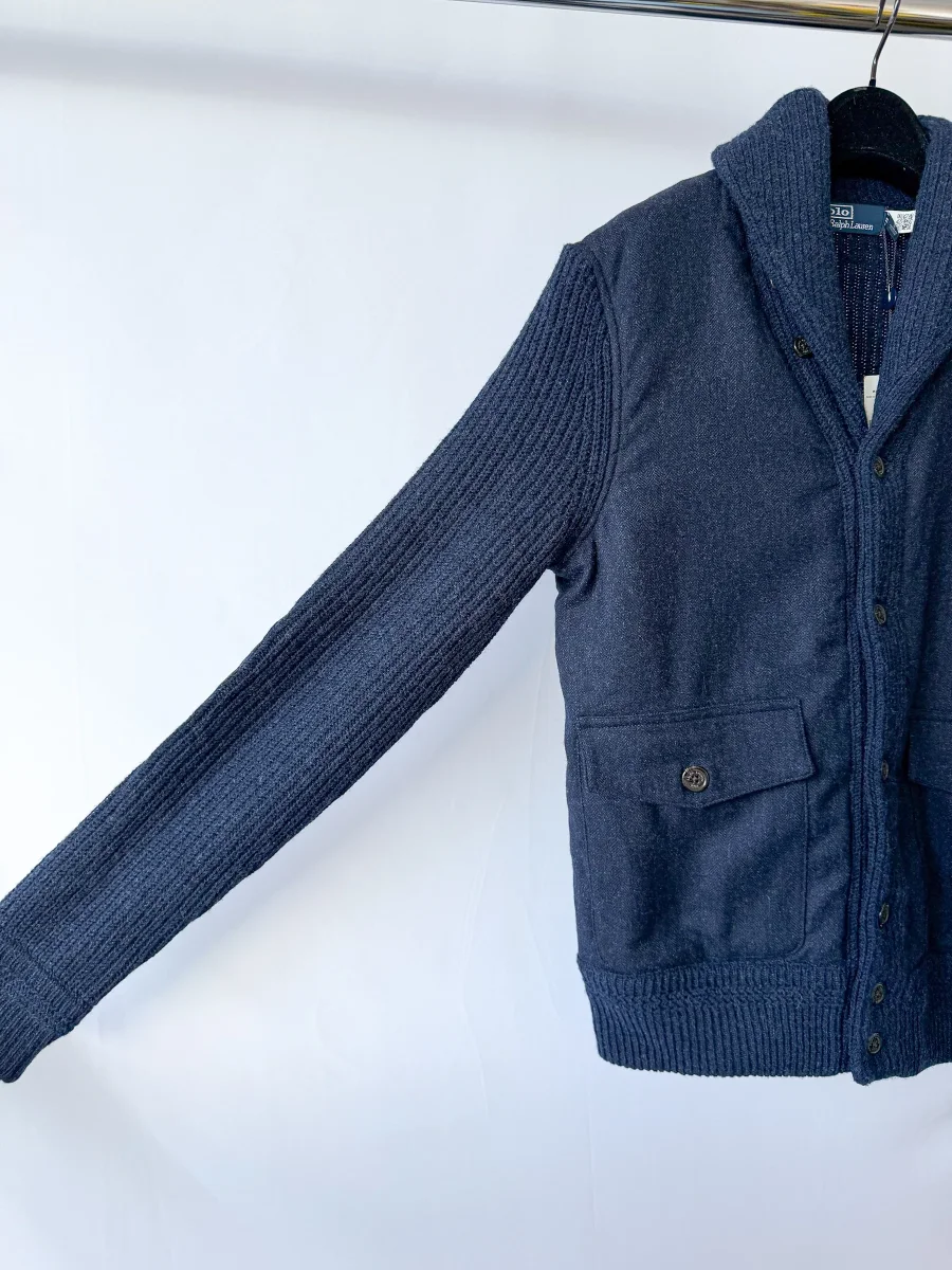 Ralph Lauren Polo Shawl Navy Wool Cardigan - Imagen 6