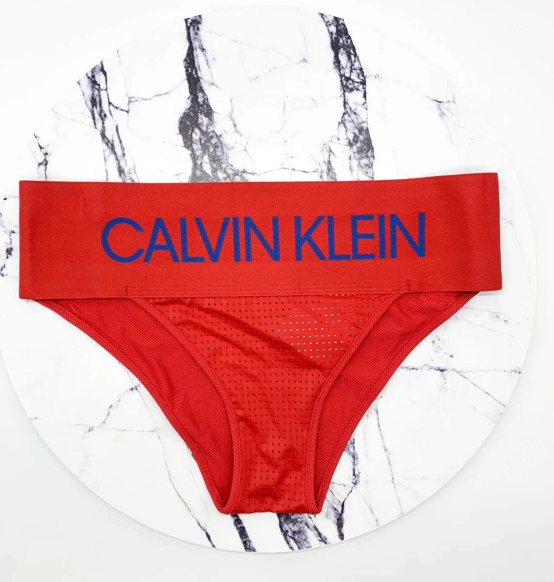 Calvin Klein Red Tanga Large Band Spellout Panties - Imagen 2