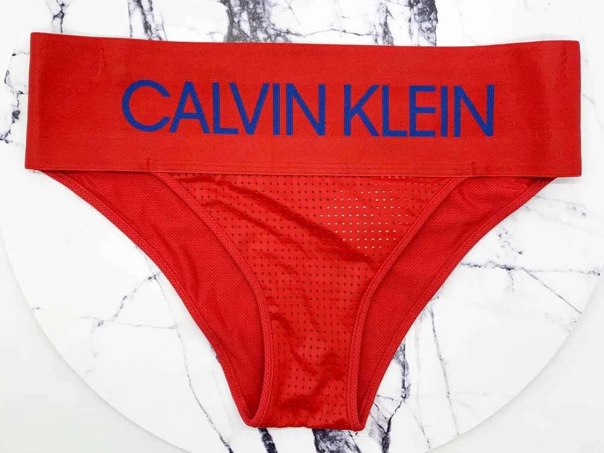 Calvin Klein Red Tanga Large Band Spellout Panties - Imagen 5
