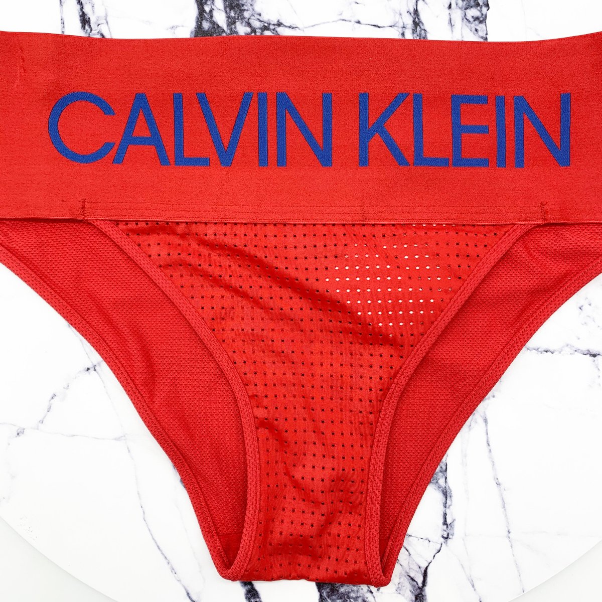 Calvin Klein Red Tanga Large Band Spellout Panties - Imagen 4