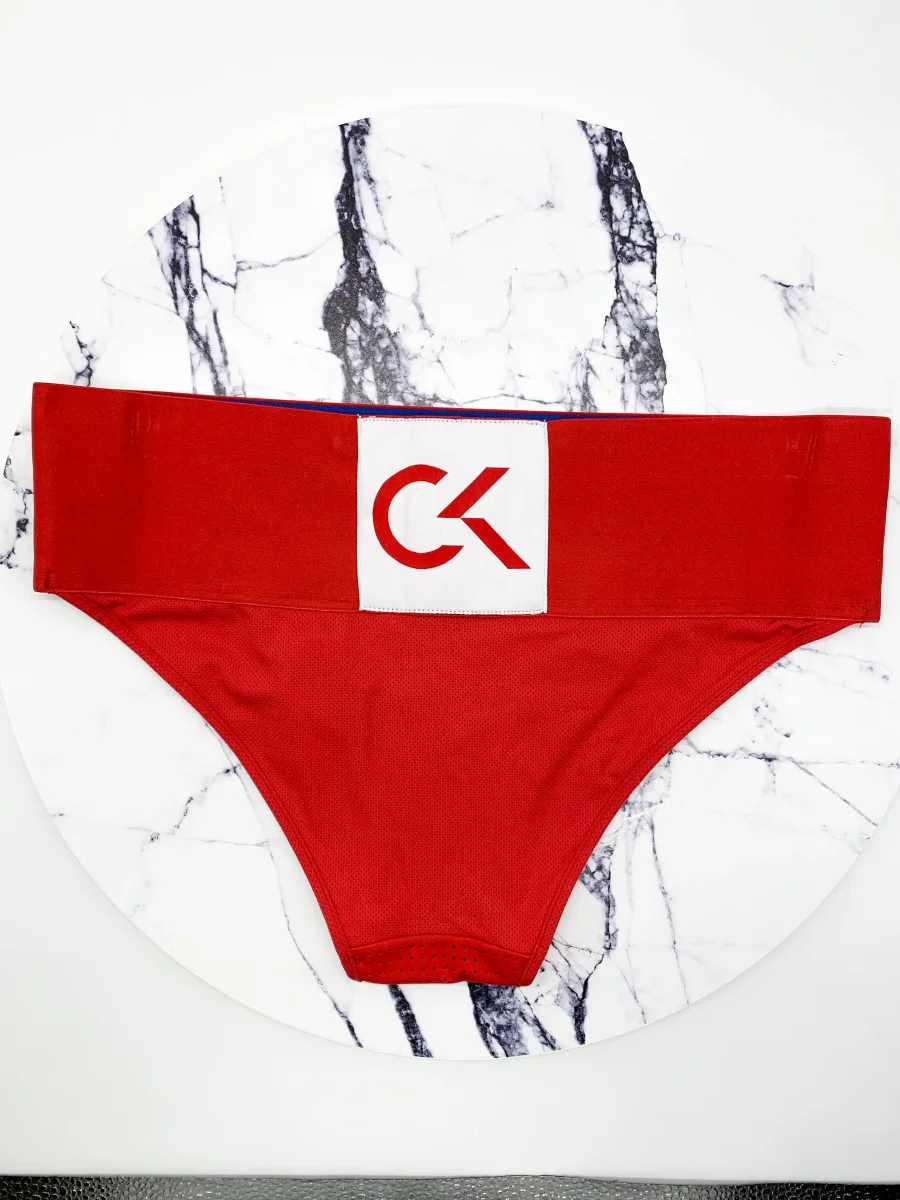 Calvin Klein Red Tanga Large Band Spellout Panties - Imagen 3