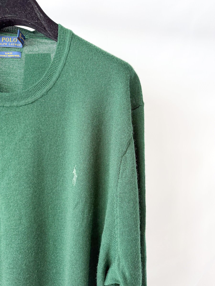 Ralph Lauren Polo Green Merino Jumper - Imagen 4