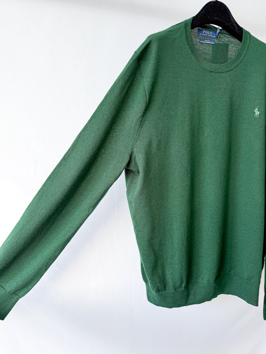 Ralph Lauren Polo Green Merino Jumper - Imagen 5