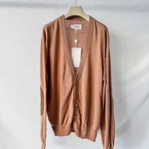 MAISON MARTIN MARGIELA Brown Cotton Wool Cardigan With Elbow Patches