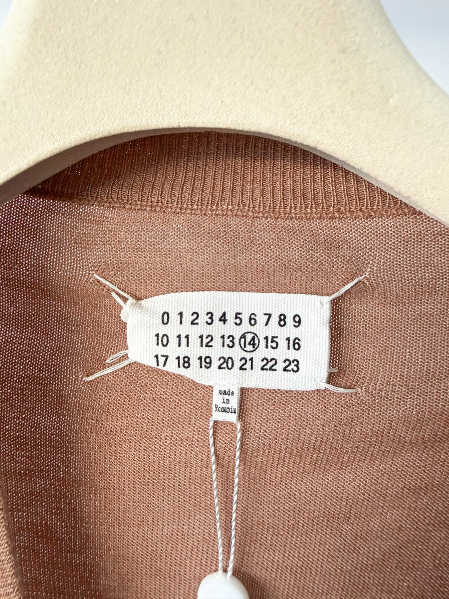 MAISON MARTIN MARGIELA Brown Cotton Wool Cardigan With Elbow Patches - Imagen 4