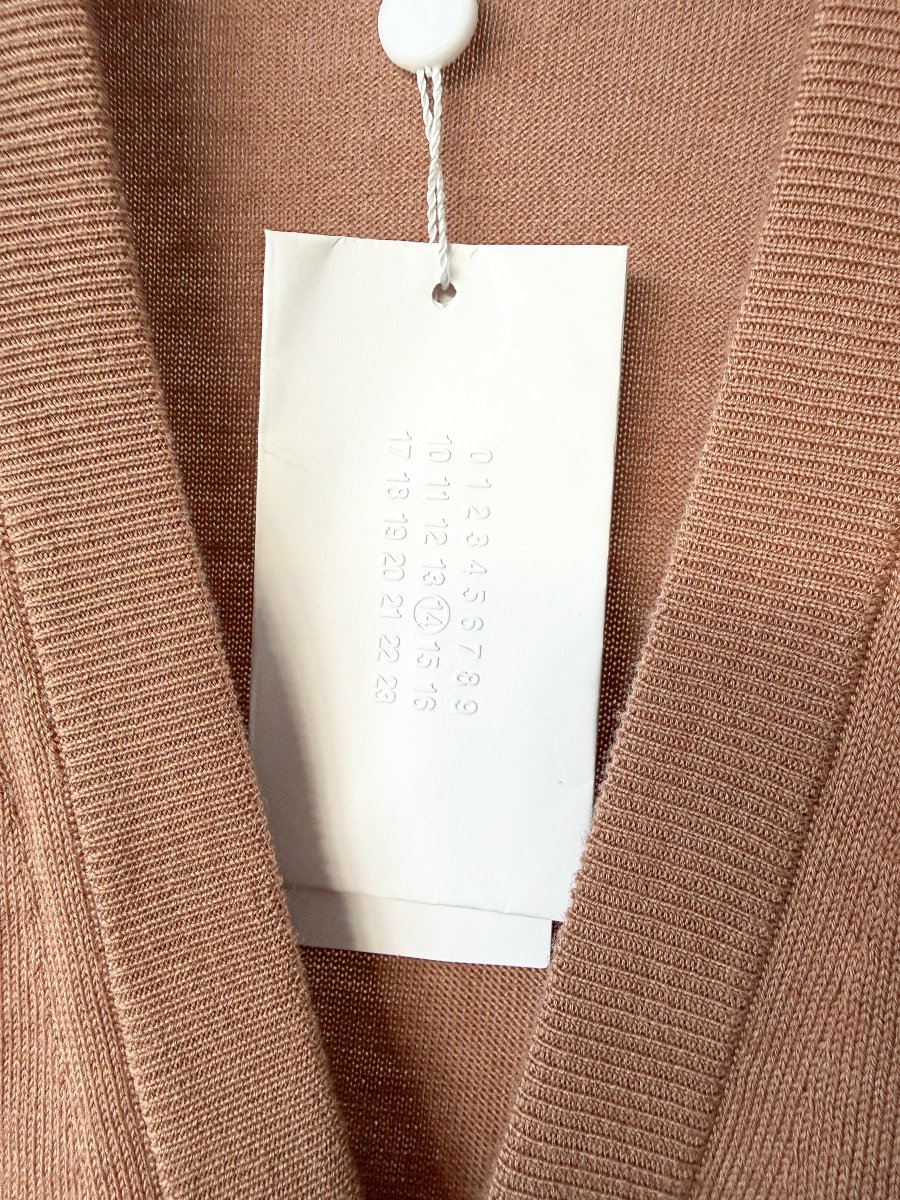 MAISON MARTIN MARGIELA Brown Cotton Wool Cardigan With Elbow Patches - Imagen 5