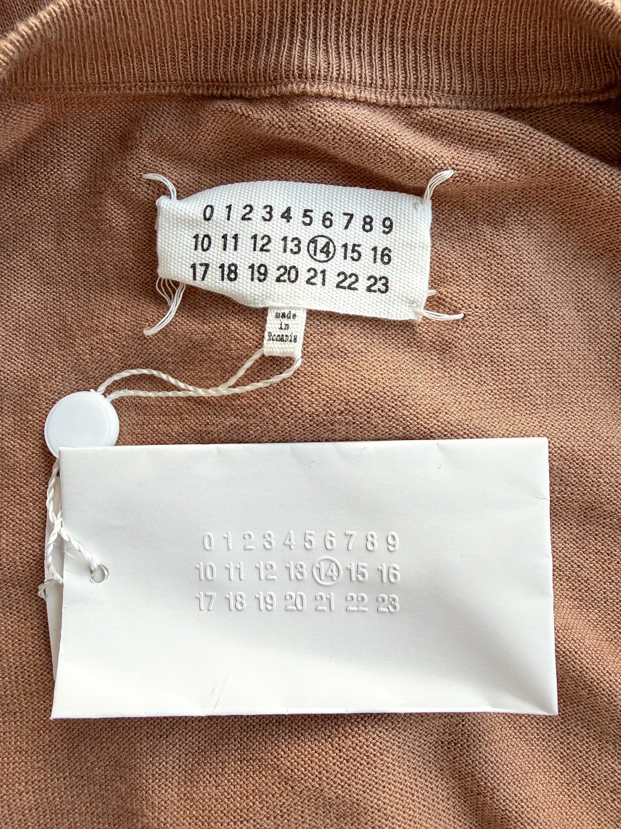 MAISON MARTIN MARGIELA Brown Cotton Wool Cardigan With Elbow Patches - Imagen 8